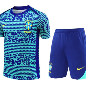 Brazília férfi tréning póló+rövidnadrág 2024 ×kék mintás×