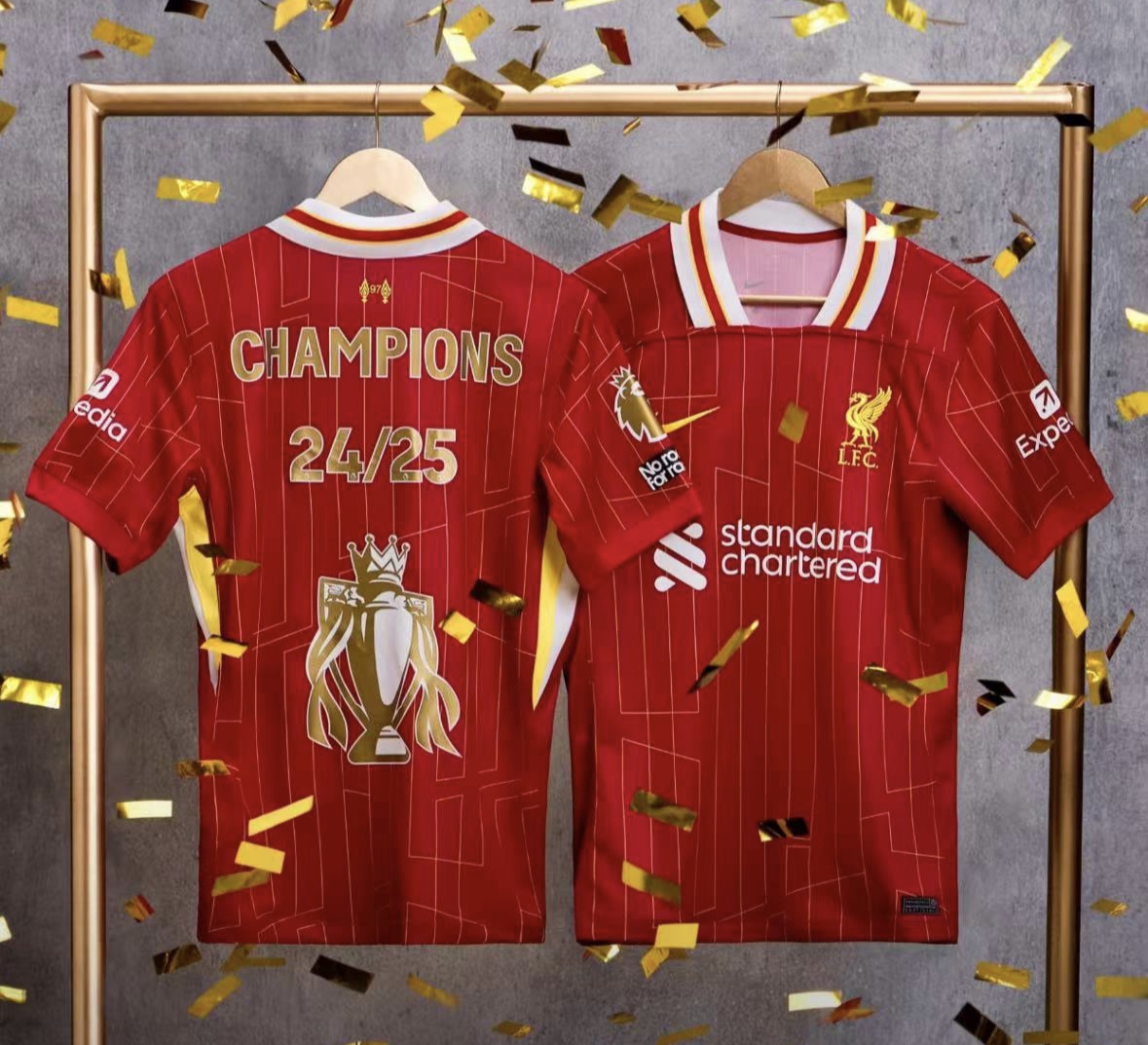 Liverpool férfi mérkőzés mez 2024/25 ×Bajnoki cím ceremónia×