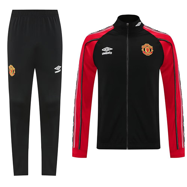 Manchester United férfi Retro melegítő teljes zippes pulóverrel ×fekete-piros×