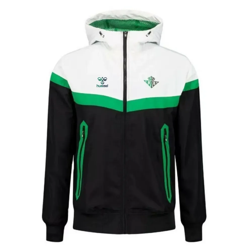 Real Betis férfi széldzseki 2025/26 ×fekete-fehér-zöld×