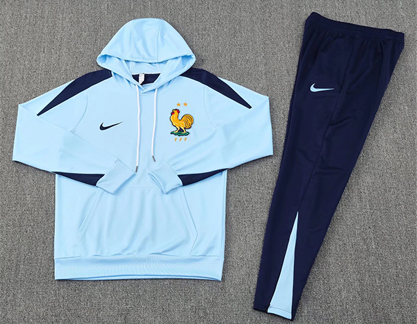 Franciaország férfi melegítő kapucnis pulóverrel 2025 ×világoskék×