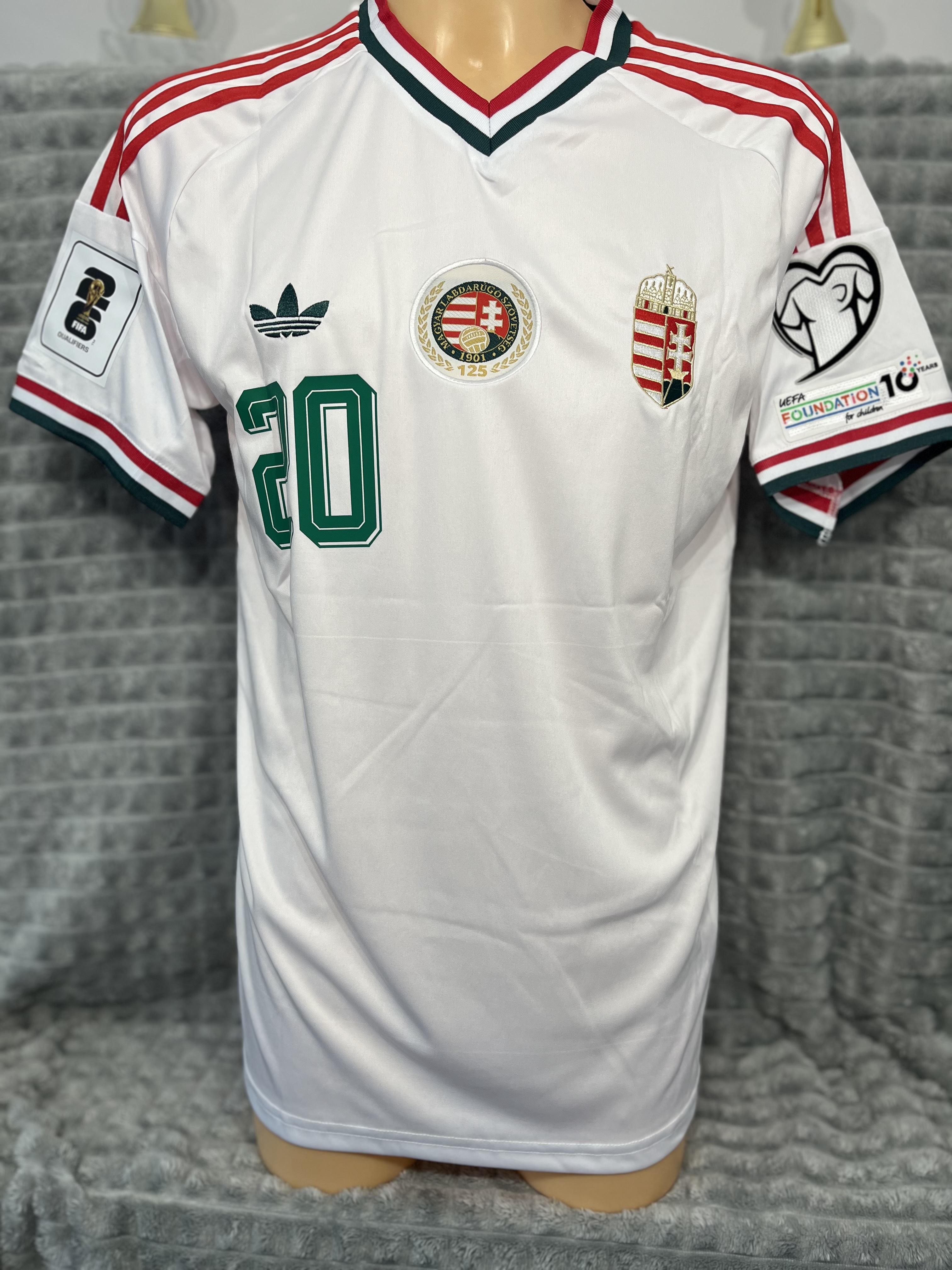 Magyarország férfi szurkolói mez 2026 ×vendég-WCQ26 logó+Sallai #20× L
