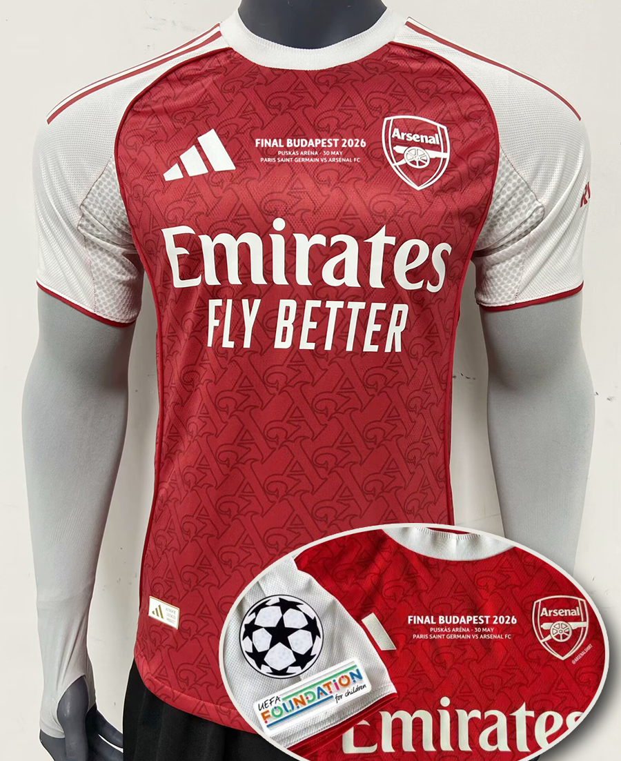 Arsenal férfi mérkőzés mez 2025/26 ×hazai-BL döntő×