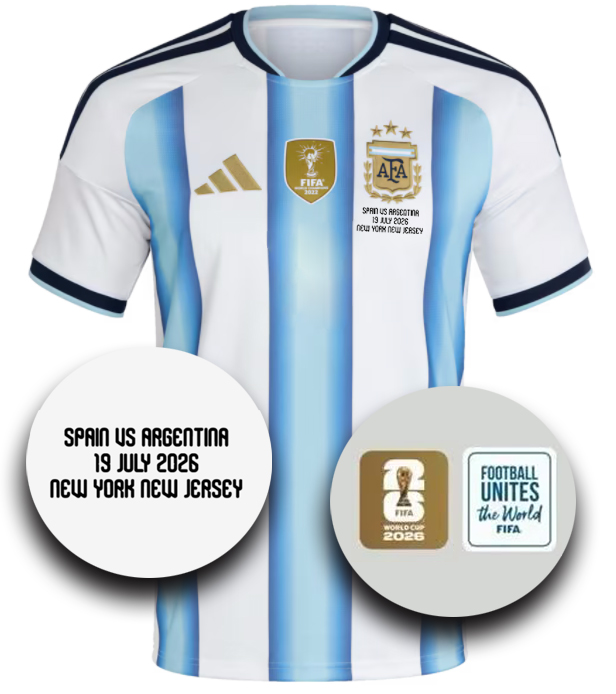 Argentína férfi mérkőzés mez 2026 ×hazai-FIFA VB 2026 döntős×